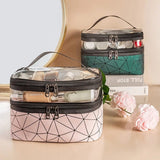 Home Square Double Layer Clear Makeup Bag In Pakistan