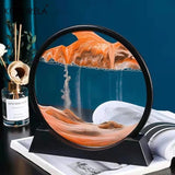 3D Oceanic Hourglass Falling Sand Art in Round Glass Frame