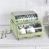 Home Square Kitchen Double Layer Dish Rack With Lid In Pakistan