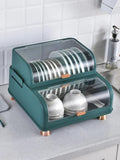 Home Square Kitchen Double Layer Dish Rack With Lid In Pakistan