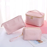 Home Square Large Capacity 3Pcs PU Travel Cosmetic Bag In Pakistan