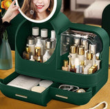 Home Square Large Capacity Cosmetic Organizer With Internal Fan And Led Mirror In Pakistan