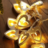 Home Square Led Heart Shape Wooden String Light (20) In Pakistan