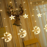 Home Square Moon Star LED Curtain String Lights In Pakistan