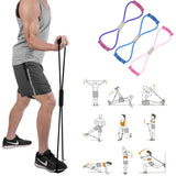 Home Square Resistance 8 Type Muscle Chest Expander Yoga Tube Rope (Random color ) In Pakistan