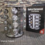 Home Square Spice Carousel 16 Jar Revolving Spice Rack Stainless Steel In Pakistan