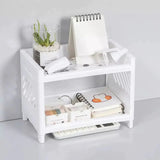 Home Square Table & Desktop double-layer stationery storage rack In Pakistan