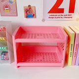 Home Square Table & Desktop double-layer stationery storage rack In Pakistan