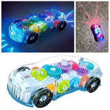 Home Square Transparent Gear Racing Car With Light And Music In Pakistan