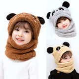 Home Square Two-piece Double Winter Cute Children Cartoon Scarf In Pakistan