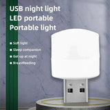 USB Plug Lamp LED Eye Protection Reading Light Mini Round Night Light