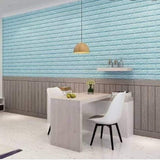 Home Square Vintage Blue Brick Peel-and-Stick Wallpaper In Pakistan