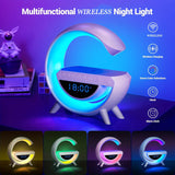 Home Square Wireless Bluetooth Speaker Lamp with Mobile Charging, Watch, and Alarm Clock Functions In Pakistan