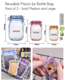 Home Square Ziplock Mason Jar Bags Reusable Food Storage Bags Pack Of 3 In Pakistan