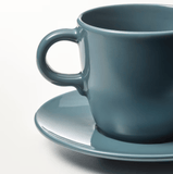 IKEA FÄRGKLAR Cup With Saucer - Glossy Dark Turquoise - 25 cl - Pack of 4 In Pakistan Just e-Store