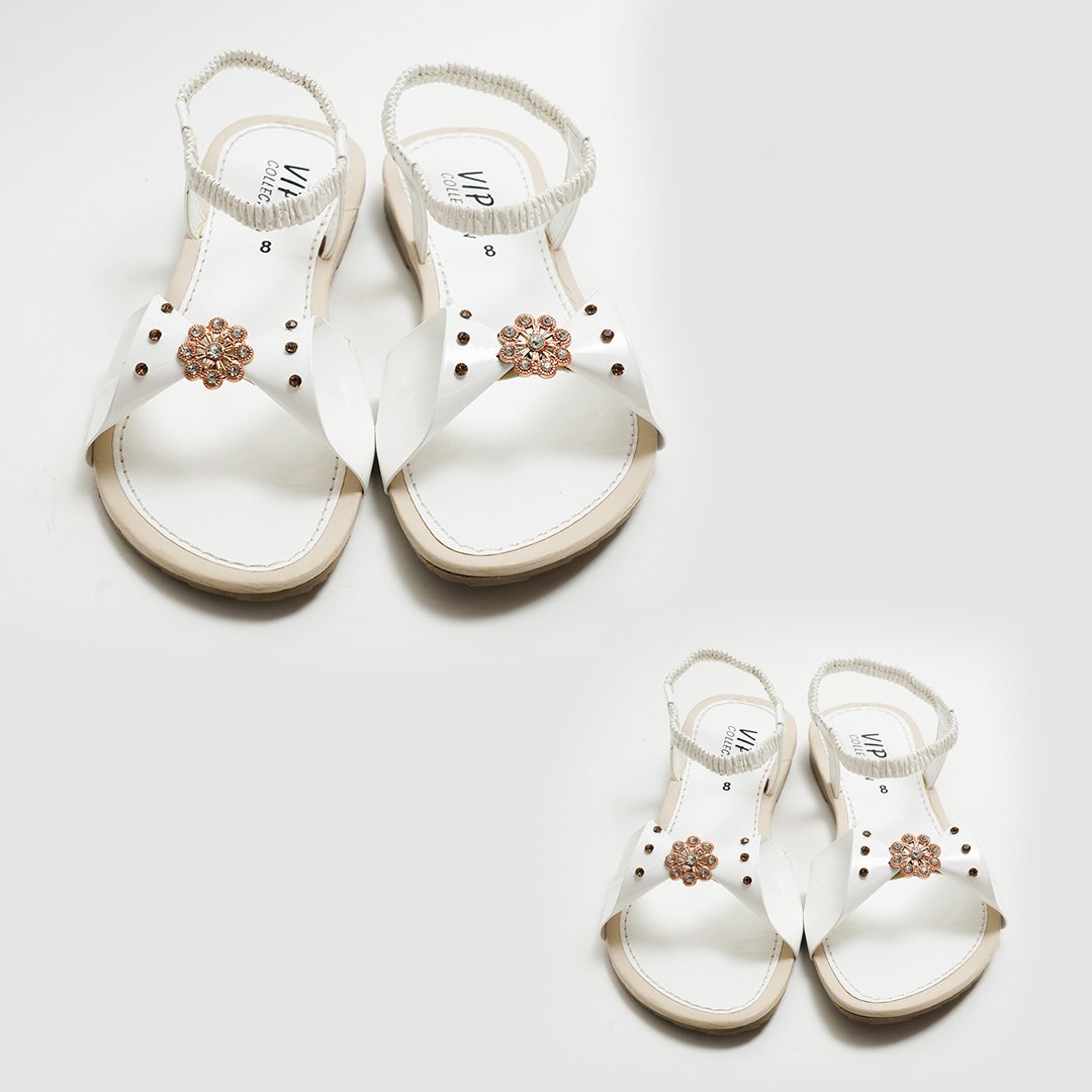 Fancy white online sandals