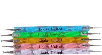 Looks United Combo of 15 Pcs Nail Art Brush Set and 5 Pcs Nail Dotting tools  (White) In Pakistan