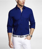 Men Blue Cotton Plain Shirt In Pakistan