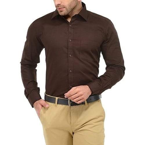 Men's Cotton Brown Formal Shirt In Pakistan