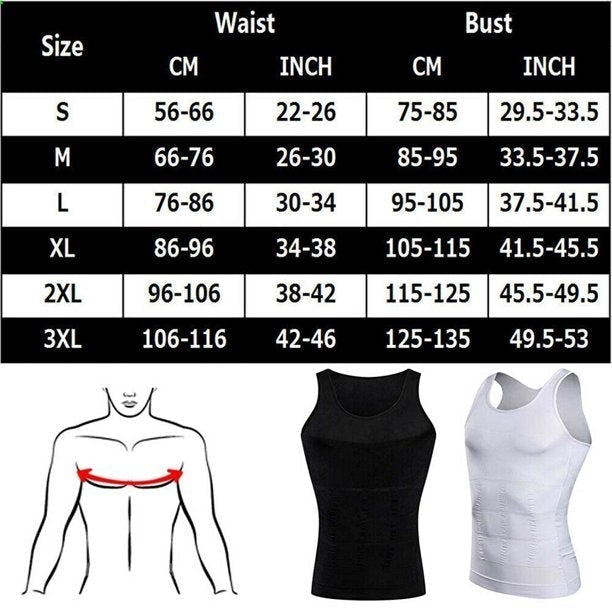 Men's Slimming Body Shaper Undershirt Vest Shirt Abs Abdomen Shaperwar –  Zamara Mall
