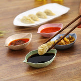 Mini Seasoning Sauce Dishes Wheat Straw Leaf Shape Dipping Dish Saucer In Pakistan