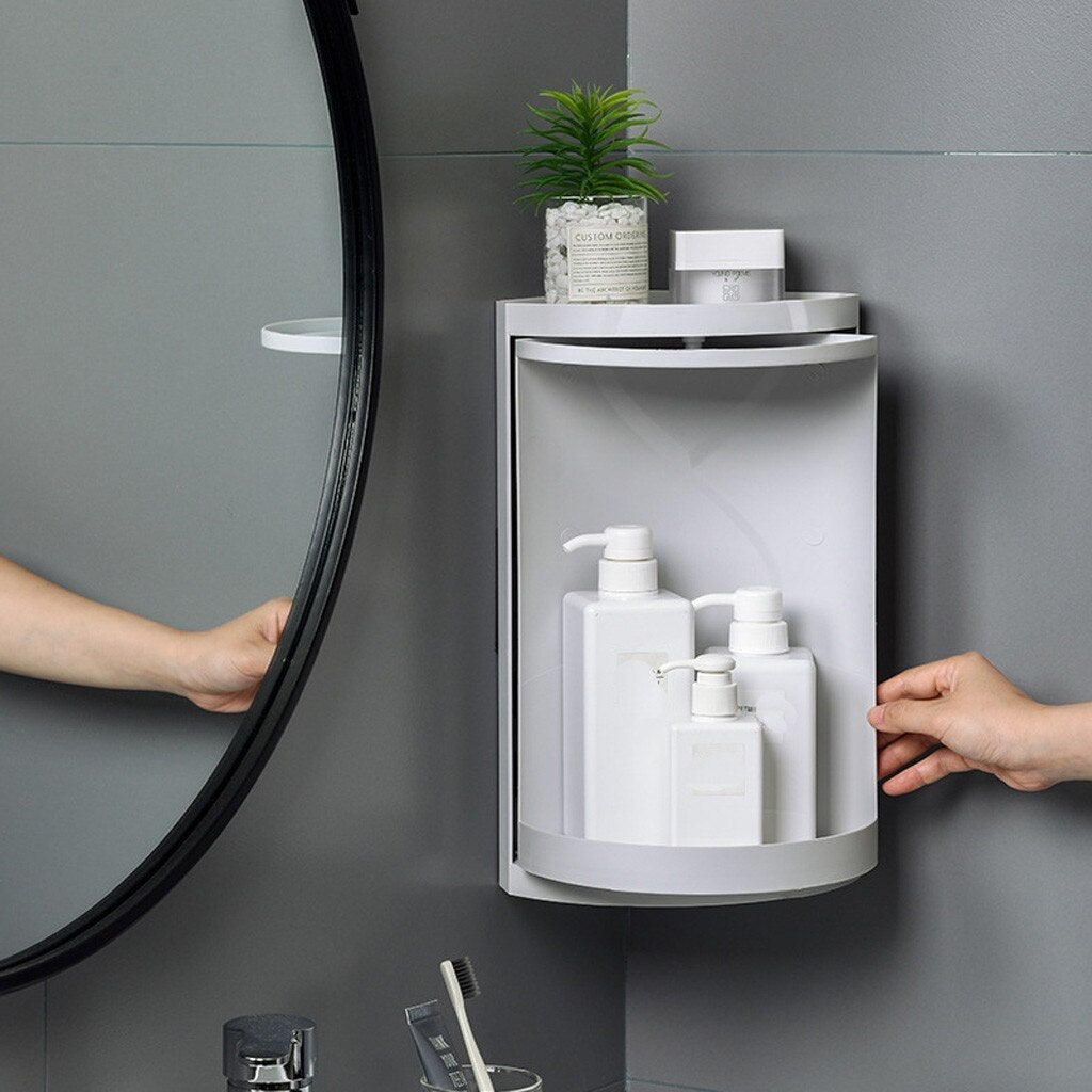 Shelzi Bathroom Rotating Triangle Storage Rack 360 Degree Rotating