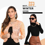 NET SHRUG PEACH WITH RIB HI NECK BLACK In Pakistan