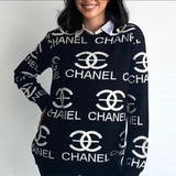 New Winter Womens Branded Sweatshirt Chanel  Black In Pakistan