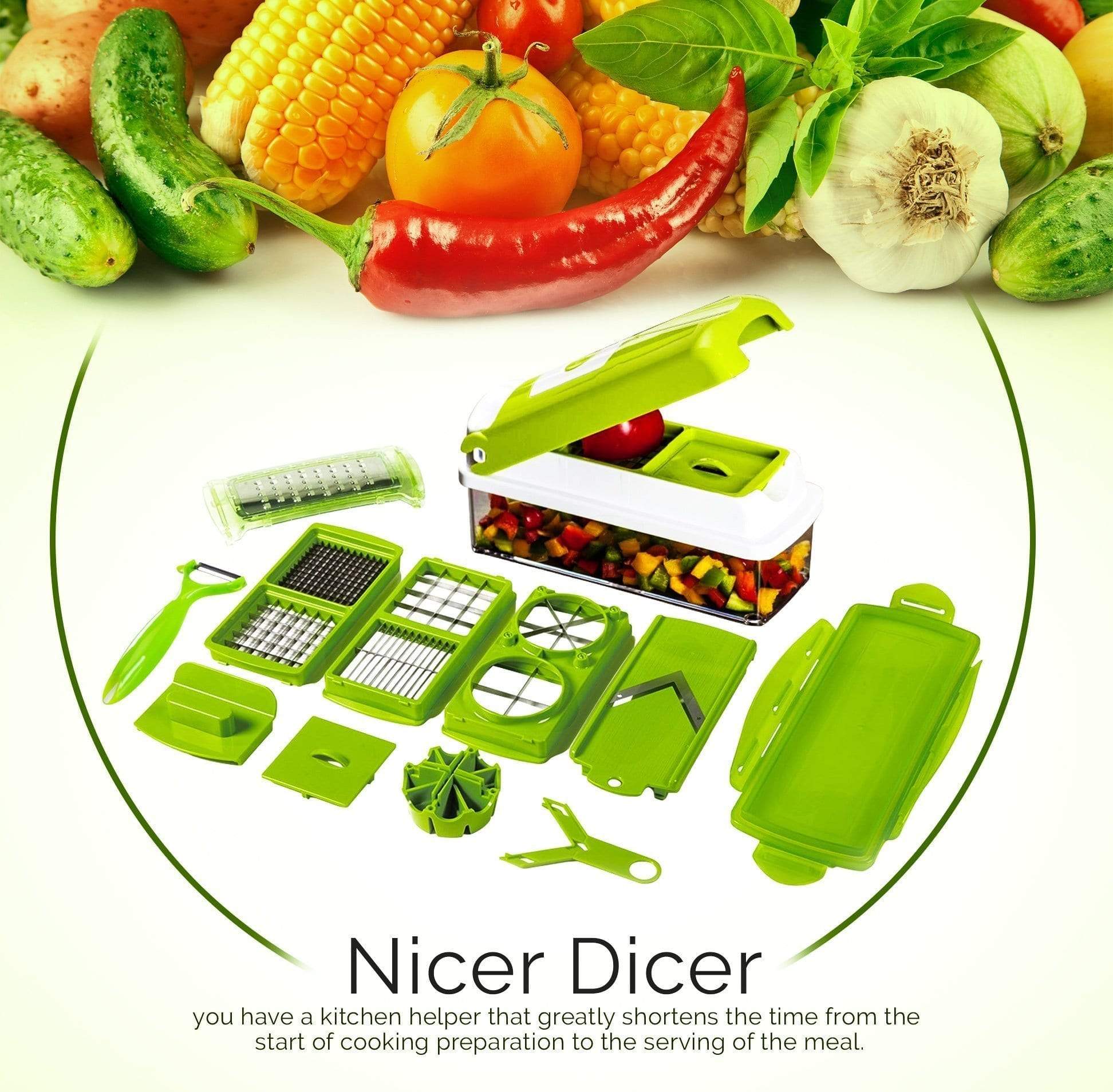 12 In 1 Nicer Dicer Plus Vegetable Fruit Peeler Dicer Cutter Chopper Nicer  - Sale price - Buy online in Pakistan 