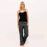 Nightwear Camisole & Checkered Pajama Set DOHG-383 Black In Pakistan