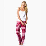 Nightwear Camisole With Checkered Pajama DOHG-380 White & Red In Pakistan