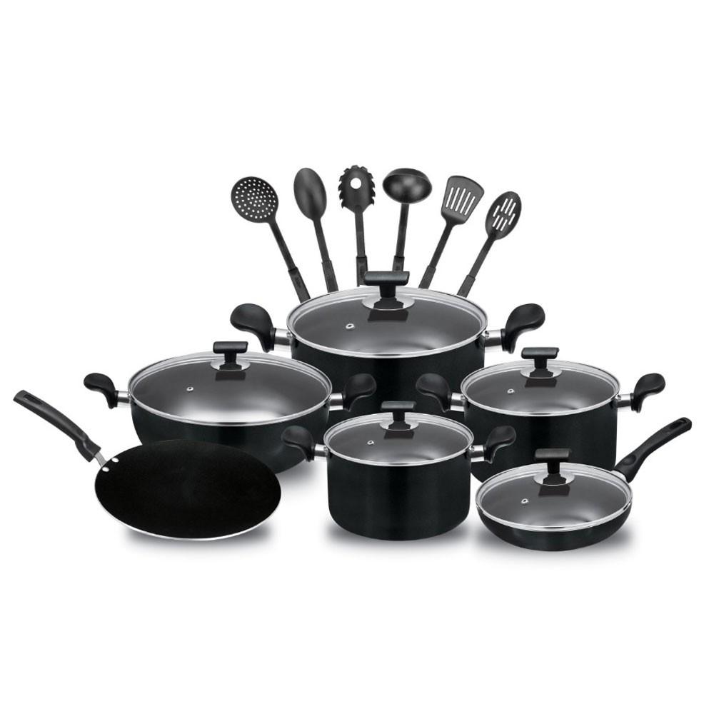 Non-Stick Gift Set With Glass Lid (17 Pcs) In Pakistan