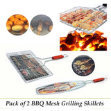 Pack Of 2 BBQ Mesh Grilling Skillets