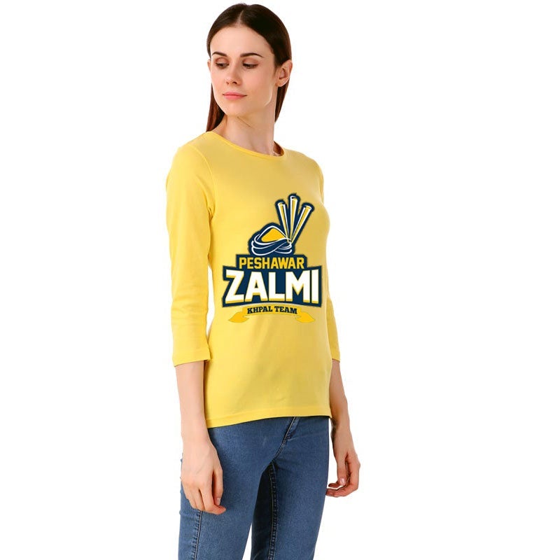 Peshawar Zalmi PSL Round Neck T-Shirt Full Sleeves For Women's In Pakistan