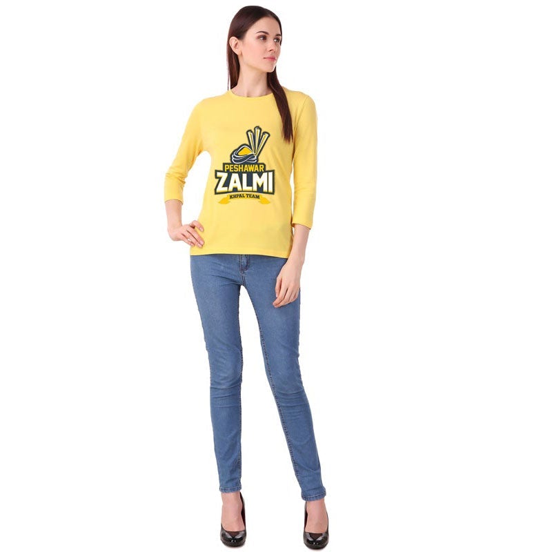 Peshawar Zalmi PSL Round Neck T-Shirt Full Sleeves For Women's In Pakistan