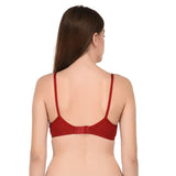 Plain Full Coverage Hosiery Cotton Bra - Maroon In Pakistan