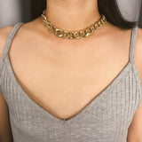 Punk Necklaces Gold Color Thick Chain Necklaces for women In Pakistan
