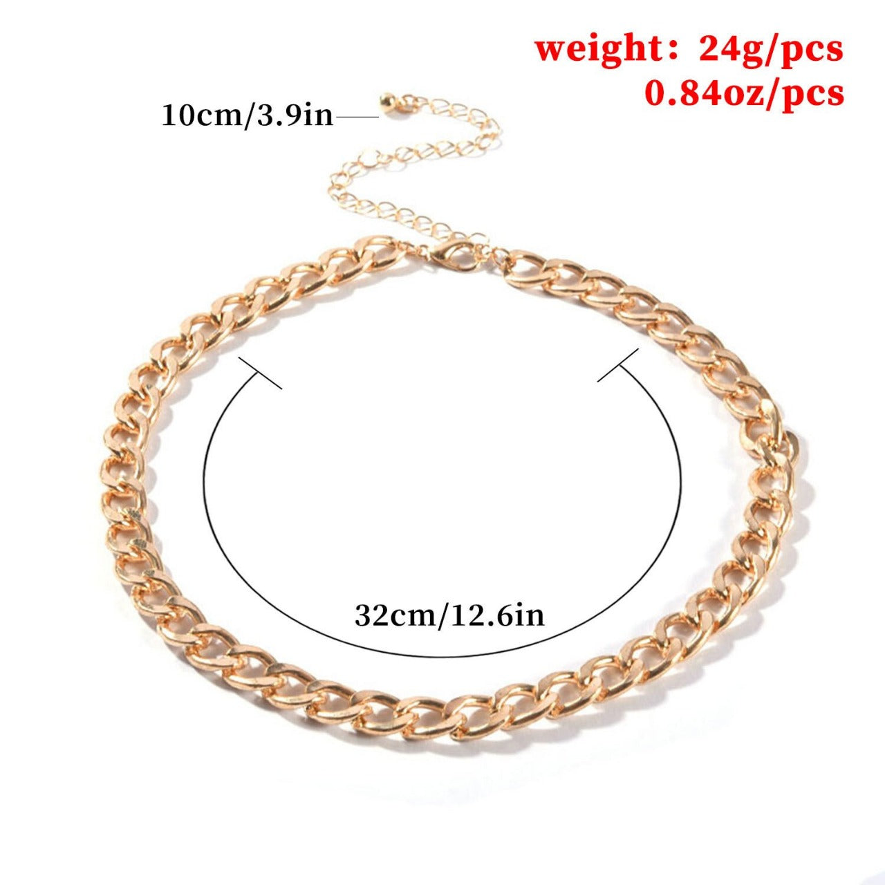 Punk Necklaces Gold Color Thick Chain Necklaces for women In Pakistan