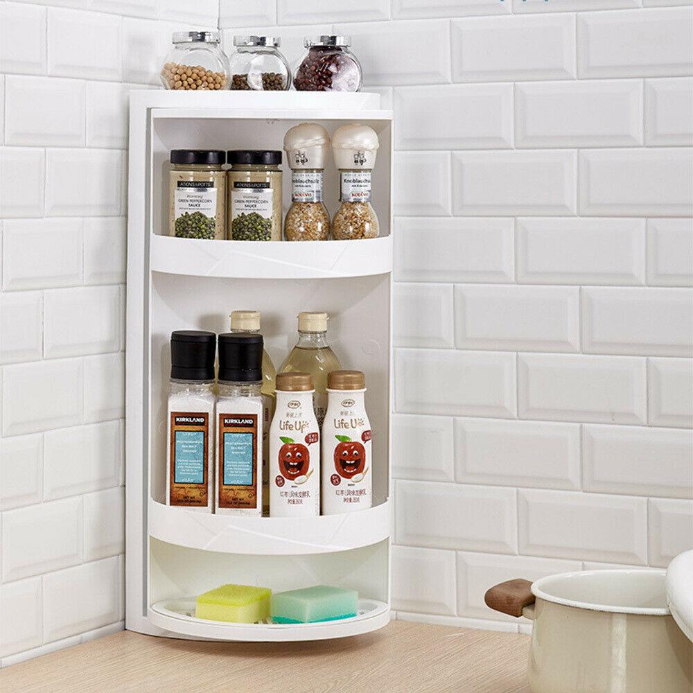 3 Tier Rotating Corner Cosmetic Accessories Shelf Bathroom Shelf Rack –  Zamara Mall