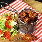 ROUND SHAPE MINI FRYER BASKET STRAINER SERVING FOOD PRESENTATION COOKING FRENCH FRIES BASKET KITCHEN TOOL In Pakistan