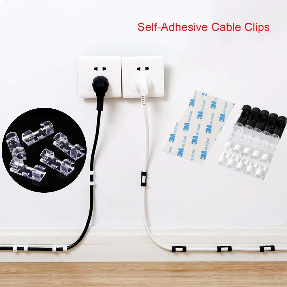 Self-Adhesive Cable Clips Organizer Drop Wire Holder Cord Management In Pakistan
