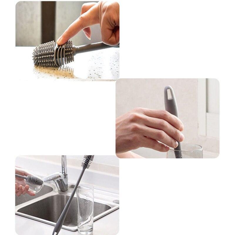  HOKY Cup Scrubber Glass Cleaner Bottles Brush Sink Kitchen  Accessories 2 in 1 Drink Mug Wine Suction Cup Cleaning Brush Gadgets :  Health & Household