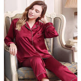 Silk Night Suit For Women (Red) (Design-2) In Pakistan