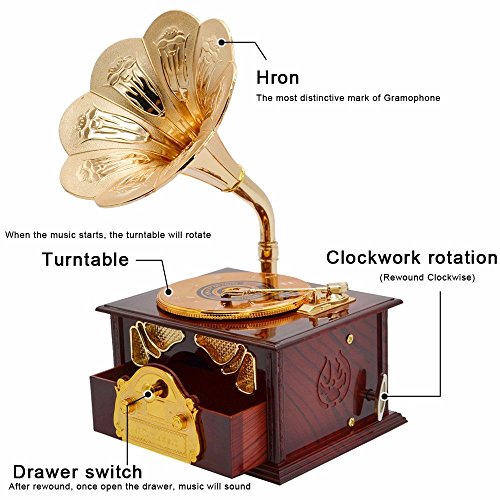 Small music box, simple operation birthday wedding music box for birthday (Random Color) In Pakistan