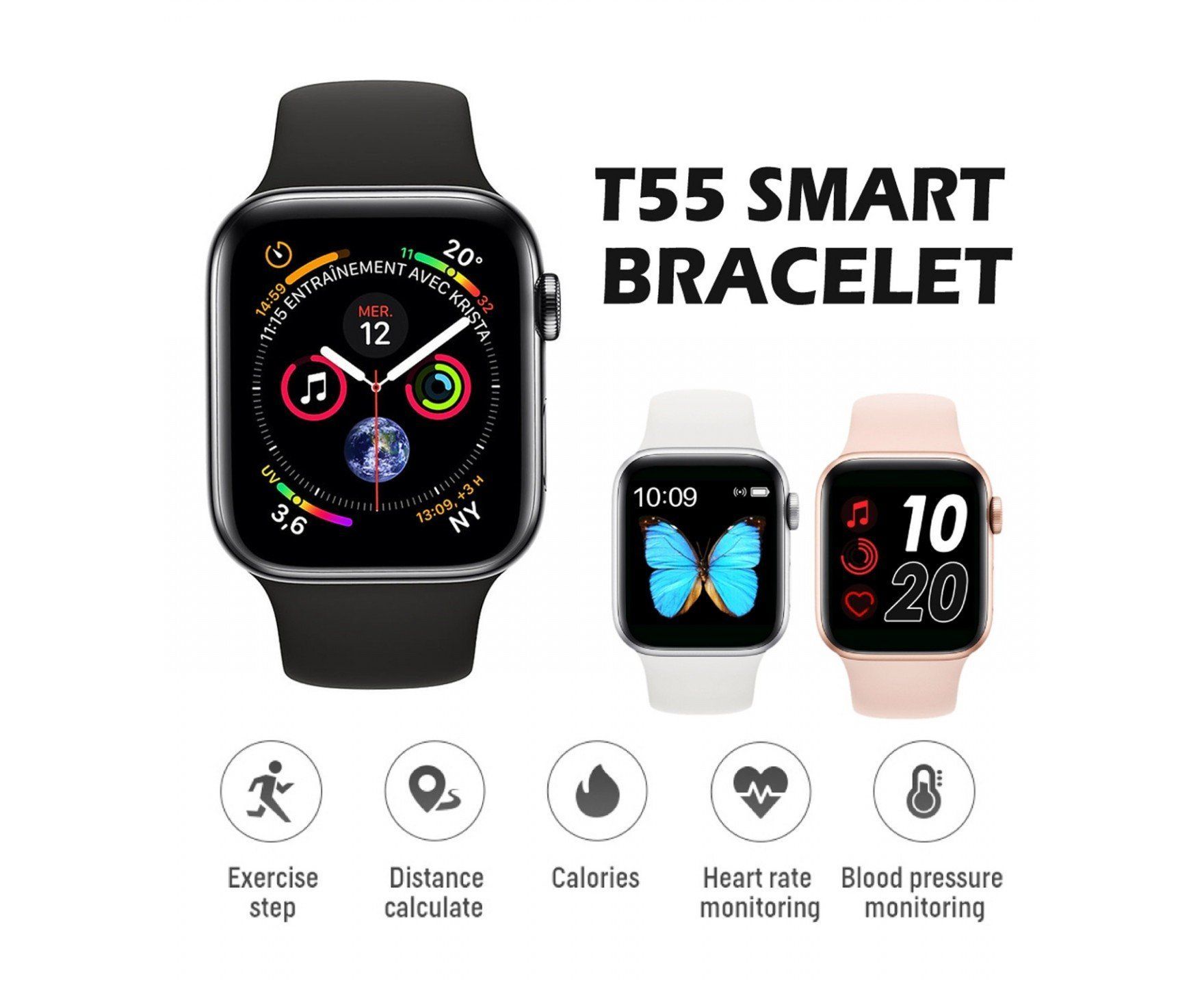 T55 smart watch online size