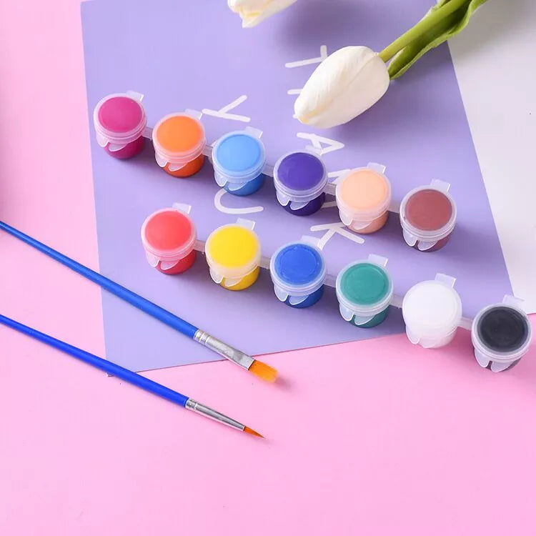 Solid 12 Watercolor Pigment Ceremics Pottery Paint Brush In Pakistan