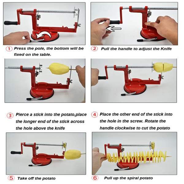 Potato Spiral Slicer, Manual Cucumber Spiral Slicer With 360° Rotating  Handle