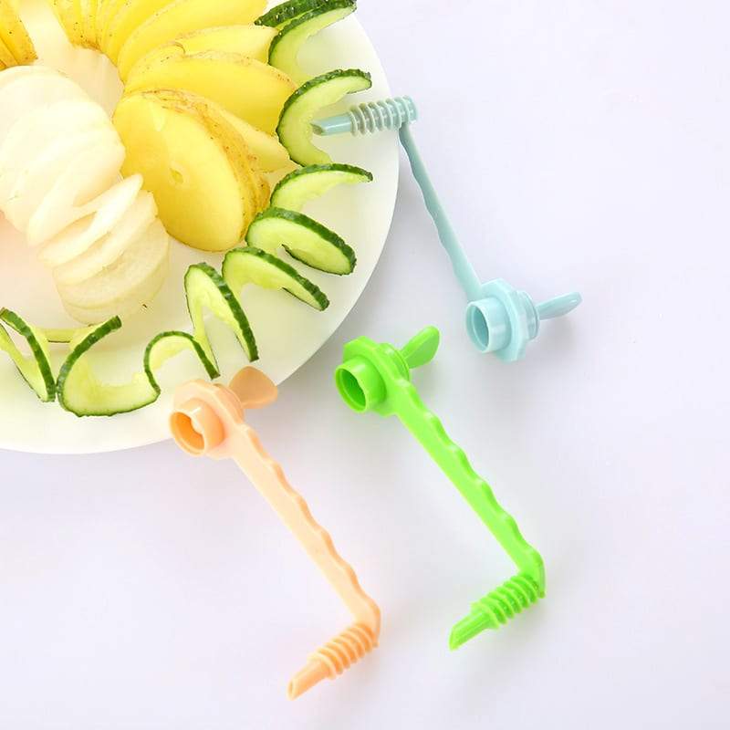 Manual Spiral Screw Slicer Blade Hand Slicer Cutter Potato Carrot Cucumber  Vegetables Spiral Knife Kitchen Accessories Tools