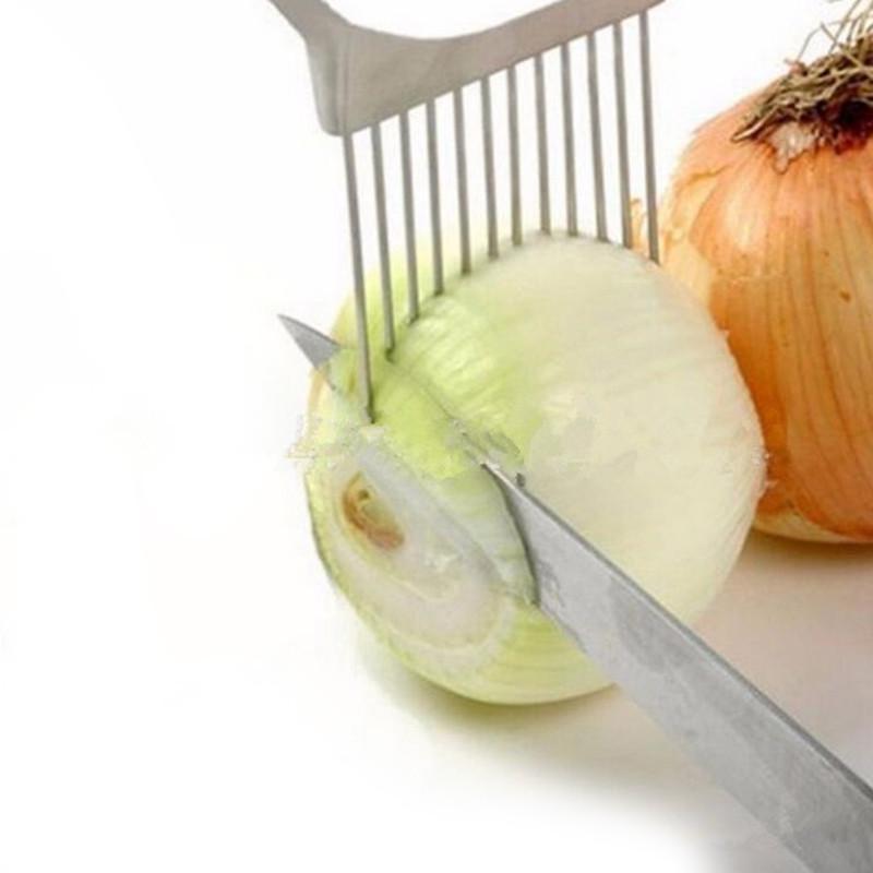 Stainless Steel Onion Needle Fork Vegetable Fruit Slicer Tomato Cutter  Cutting Holder Kitchen Accessorie Tool Cozinha Acessório