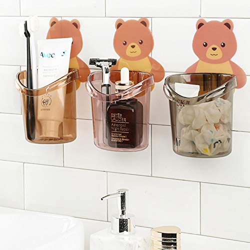 Teddy Bear Toothbrush Holder Cute Bear Storage Rack (Random Color) In Pakistan